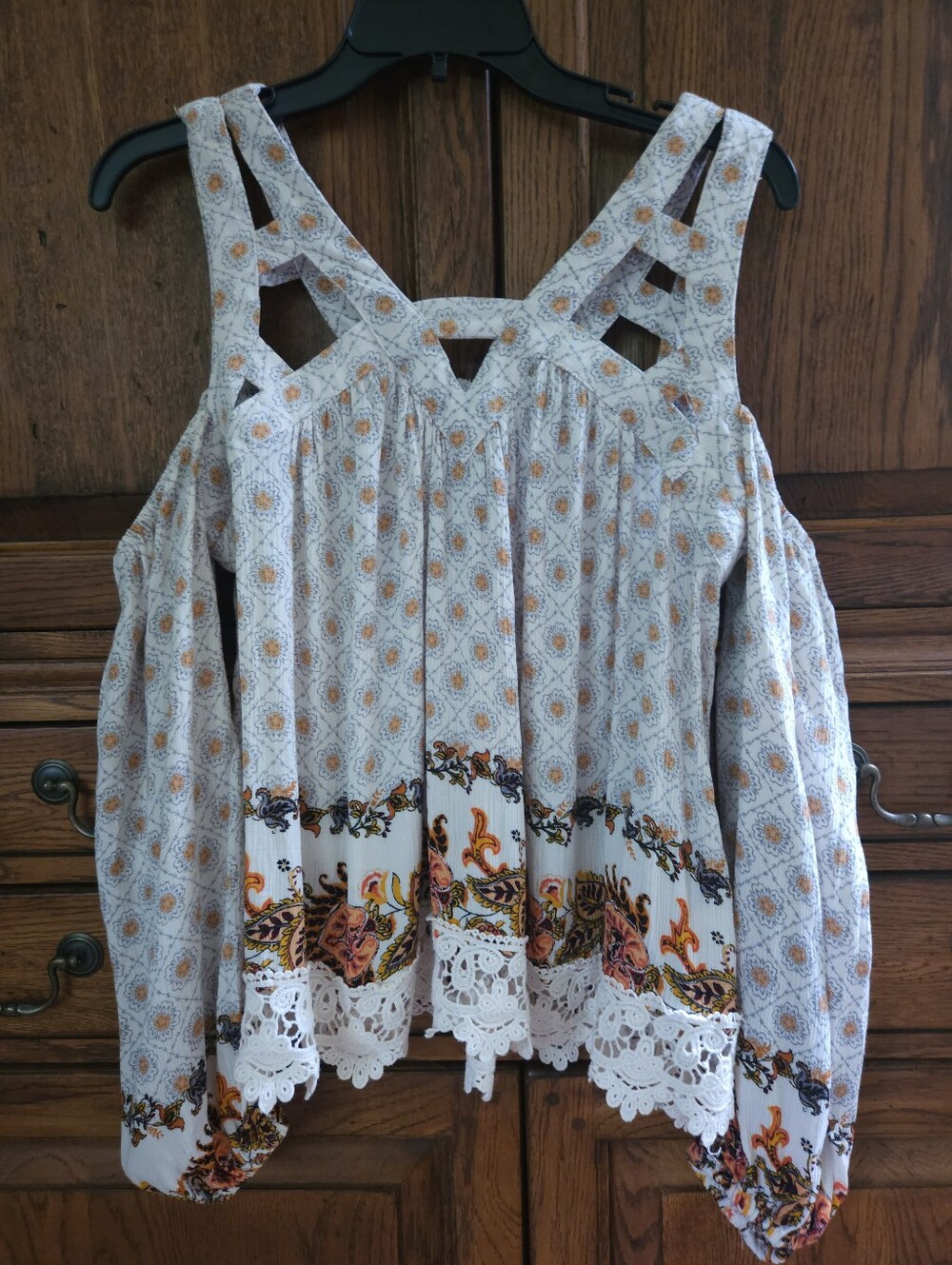 Coco & Jaimeson Cold Shoulder Boho Top